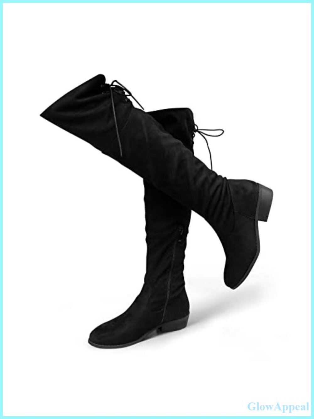 Hawkwell Women's Thigh High Faux Suede Over The Knee Flat Boots